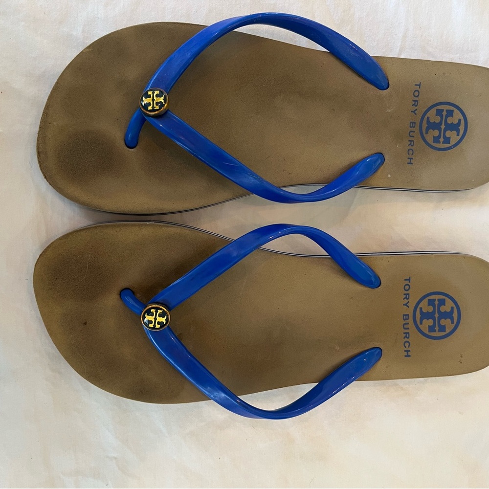 Tory Burch Monogram Logo Flip Flop Thong Sandal, Size 7